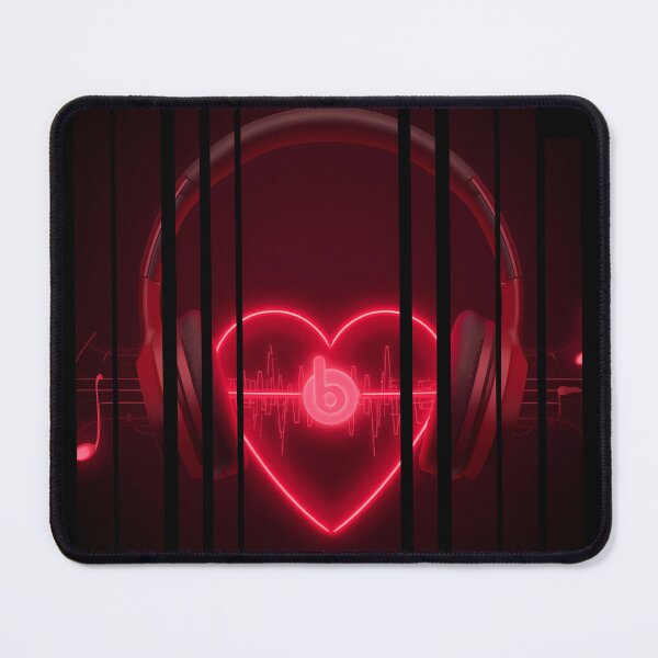 Item preview, Soul Beats – headphones shaped like a glowing heart with music lines around it 6 designed and sold by Neon G.