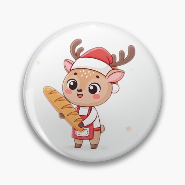 Item preview, French Reindeer Baker – Cute Christmas Art by Vivo Studio designed and sold by VivoStudio.