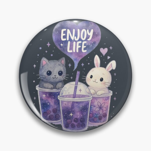 Item preview, Cute Boba Cat Bunny T-Shirt – Kawaii Bubble Tea Enjoy Life Art Tee designed and sold by KDesignCrafts.
