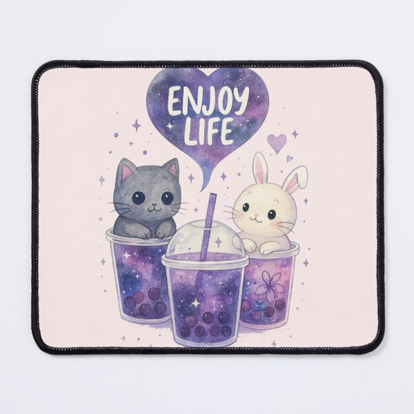 Item preview, Cute Boba Cat Bunny T-Shirt – Kawaii Bubble Tea Enjoy Life Art Tee designed and sold by KDesignCrafts.