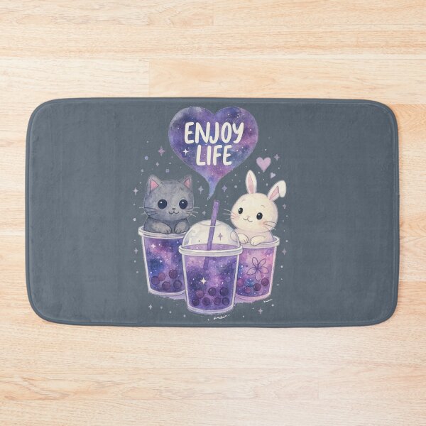 Item preview, Cute Boba Cat Bunny T-Shirt – Kawaii Bubble Tea Enjoy Life Art Tee designed and sold by KDesignCrafts.
