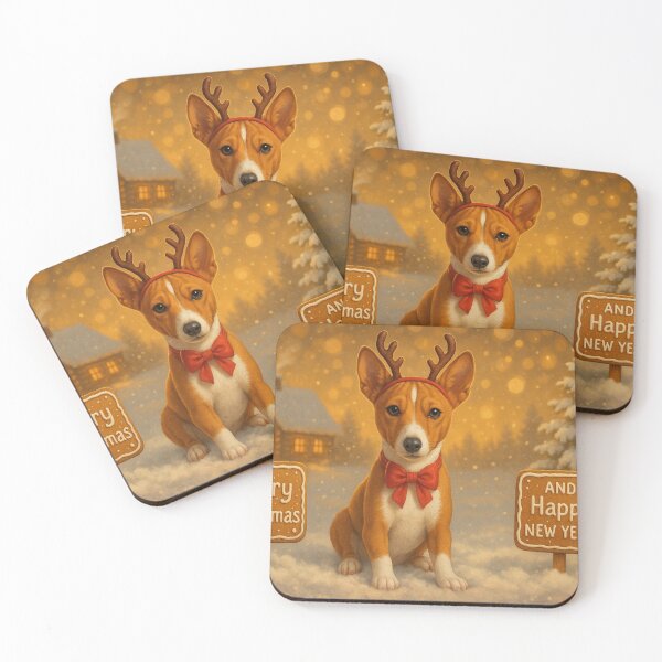 Item preview, Basenji Deluxe Christmas Cabin Gingerbread Art designed and sold by GivingJoy.