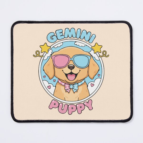 Item preview, Gemini Puppy Zodiac Cute Golden Retriever Dog Design - Horoscope Art designed and sold by The Real Life Symphony.
