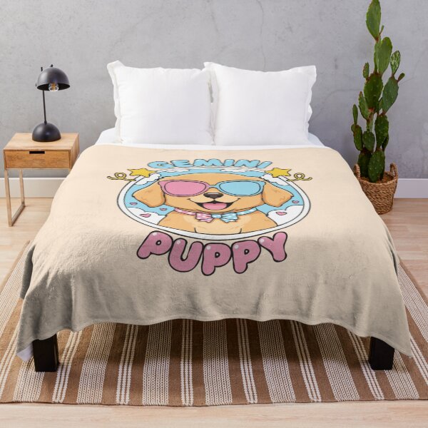 Item preview, Gemini Puppy Zodiac Cute Golden Retriever Dog Design - Horoscope Art designed and sold by The Real Life Symphony.
