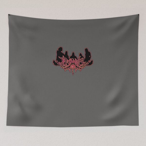Item preview, TOXIC-GLOW-NEON-SIGN-DETHKLOK-LOGO-WITH-BAND-MEMBER-SILHOUETTE-ON-BLACK designed and sold by NayanAgarwal.