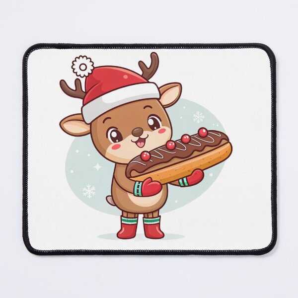 Item preview, Sweet Reindeer with Éclair – Cute Christmas Dessert Art by Vivo Studio designed and sold by VivoStudio.