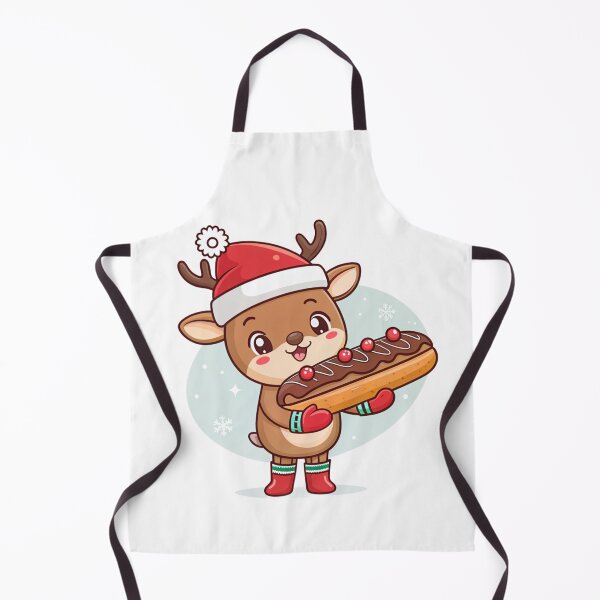 Item preview, Sweet Reindeer with Éclair – Cute Christmas Dessert Art by Vivo Studio designed and sold by VivoStudio.