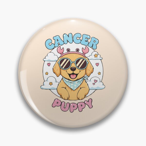 Item preview, Cancer Puppy Zodiac Cute Golden Retriever Dog Design - Horoscope Art designed and sold by The Real Life Symphony.