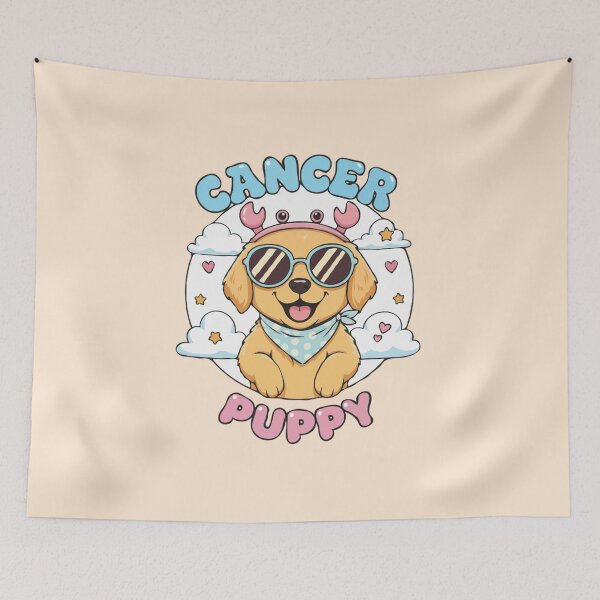 Item preview, Cancer Puppy Zodiac Cute Golden Retriever Dog Design - Horoscope Art designed and sold by The Real Life Symphony.