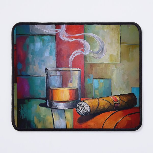 Item preview, Whiskey and Smoke in Color A Warm Expressive Still Life Blending Relaxation and Abstract Energy designed and sold by OlfactoART Studio.