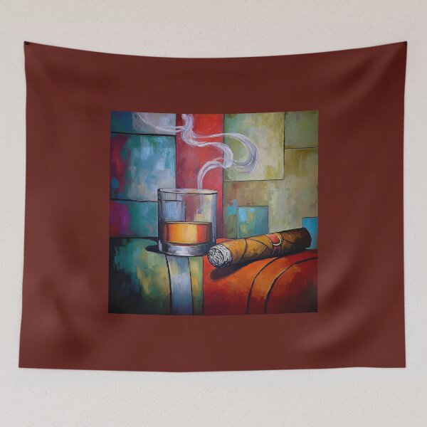 Item preview, Whiskey and Smoke in Color A Warm Expressive Still Life Blending Relaxation and Abstract Energy designed and sold by OlfactoART Studio.