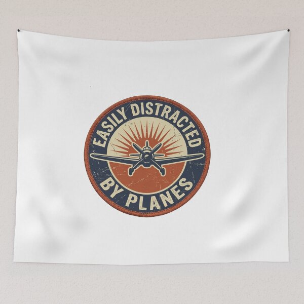 Item preview, Easily Distracted by Planes – aviation retro airplane  designed and sold by w66aboo.