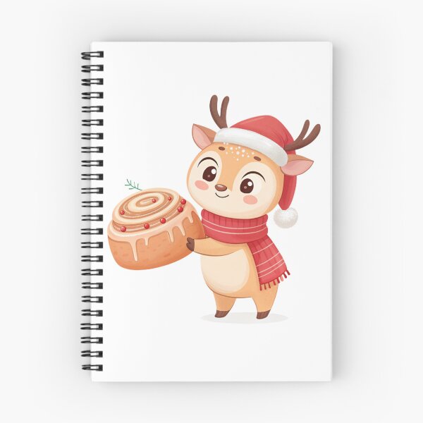 Item preview, Cozy Reindeer with Cinnamon Roll – Sweet Christmas Art by Vivo Studio designed and sold by VivoStudio.