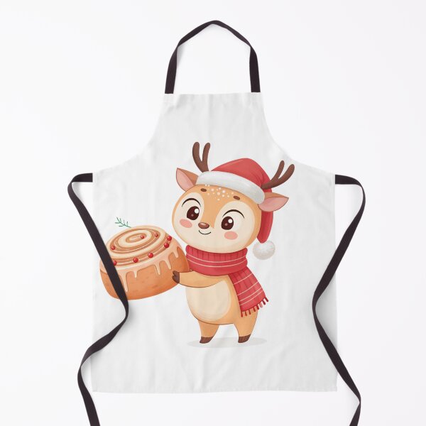 Item preview, Cozy Reindeer with Cinnamon Roll – Sweet Christmas Art by Vivo Studio designed and sold by VivoStudio.