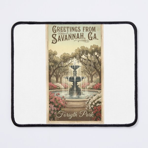 Item preview, Greetings from Savannah, GA - Vintage Forsyth Park Fountain Postcard designed and sold by Digital Dreams Arts.