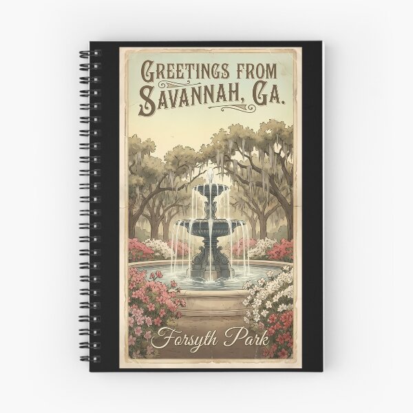 Item preview, Greetings from Savannah, GA - Vintage Forsyth Park Fountain Postcard designed and sold by Digital Dreams Arts.
