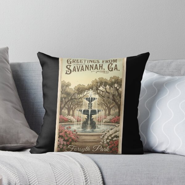 Item preview, Greetings from Savannah, GA - Vintage Forsyth Park Fountain Postcard designed and sold by Digital Dreams Arts.
