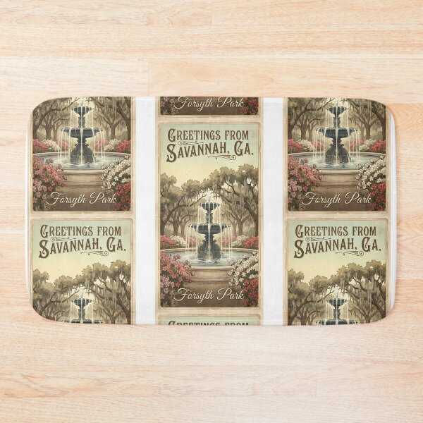 Item preview, Greetings from Savannah, GA - Vintage Forsyth Park Fountain Postcard designed and sold by Digital Dreams Arts.