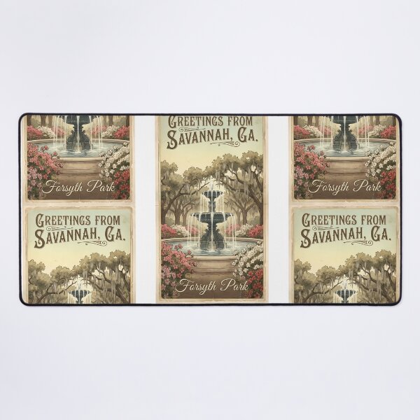 Item preview, Greetings from Savannah, GA - Vintage Forsyth Park Fountain Postcard designed and sold by Digital Dreams Arts.
