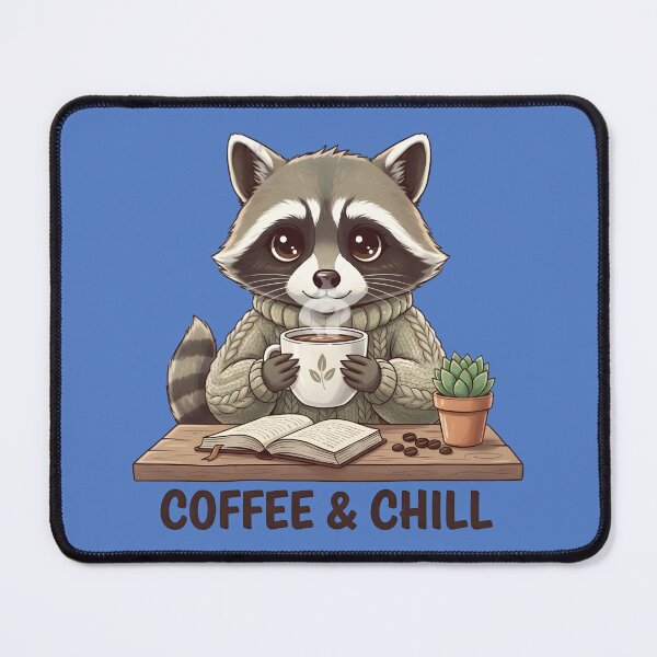 Item preview, Cute Raccoon Coffee & Chill Graphic Tee – Cozy Animal Art designed and sold by InkWeaveShop.