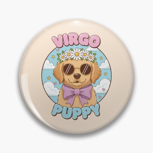 Item preview, Virgo Puppy Zodiac Cute Golden Retriever Dog Design - Horoscope Art designed and sold by The Real Life Symphony.