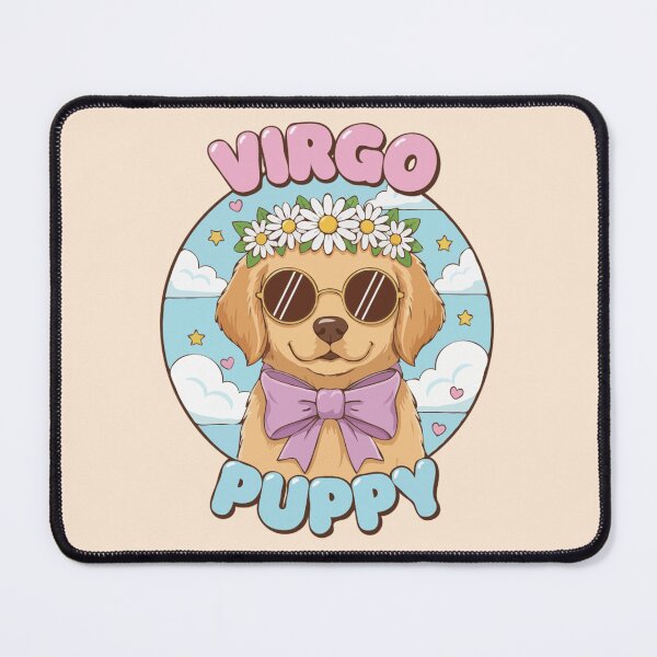 Item preview, Virgo Puppy Zodiac Cute Golden Retriever Dog Design - Horoscope Art designed and sold by The Real Life Symphony.