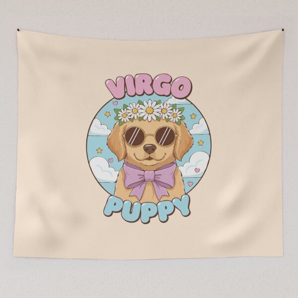 Item preview, Virgo Puppy Zodiac Cute Golden Retriever Dog Design - Horoscope Art designed and sold by The Real Life Symphony.