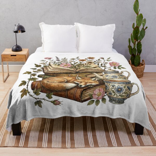 Item preview, Cozy Vintage Books, Wildflowers, Tea & Fox Aesthetic designed and sold by EverBranz-stor.