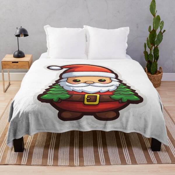 Item preview, Cute Kawaii Santa with Christmas Tree Illustration designed and sold by RBCreates.