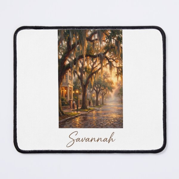 Item preview, Savannah Live Oak Avenue - Golden Hour Fountain Poster designed and sold by Digital Dreams Arts.