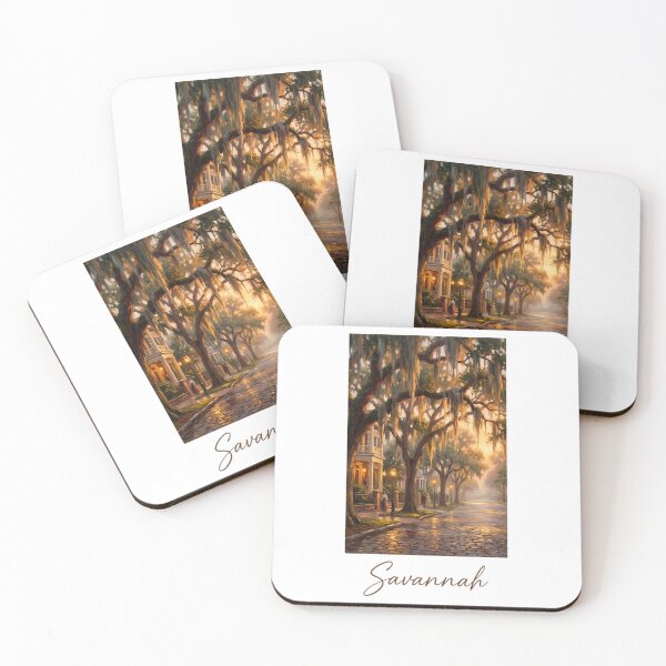 Item preview, Savannah Live Oak Avenue - Golden Hour Fountain Poster designed and sold by Digital Dreams Arts.