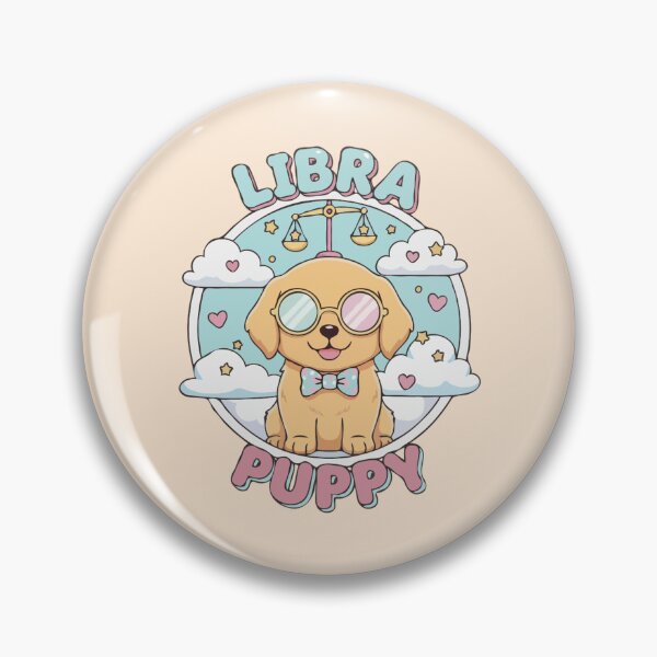 Item preview, Libra Puppy Zodiac Cute Golden Retriever Dog Design – Horoscope Art designed and sold by The Real Life Symphony.