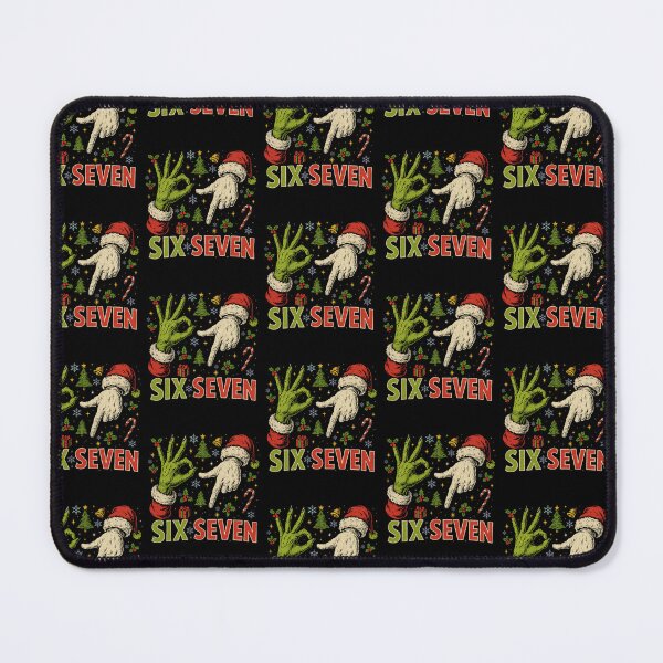 Item preview, Funny Six Seven Christmas - Vintage Green Monster & Santa Hand Signs designed and sold by 4ONE - For You.