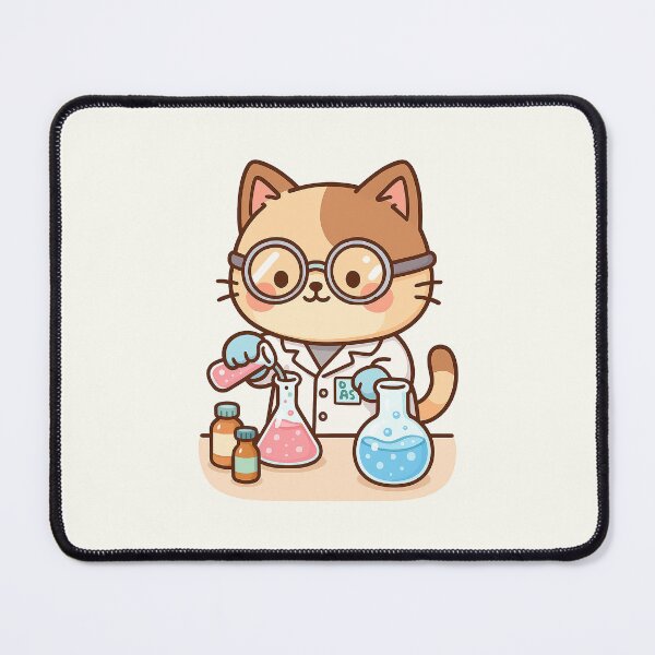 Item preview, Cute Chemist Cat Cartoon designed and sold by HoopeStylee.