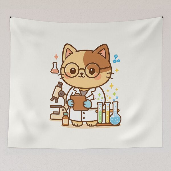 Item preview, Cute Scientist Cat designed and sold by HoopeStylee.