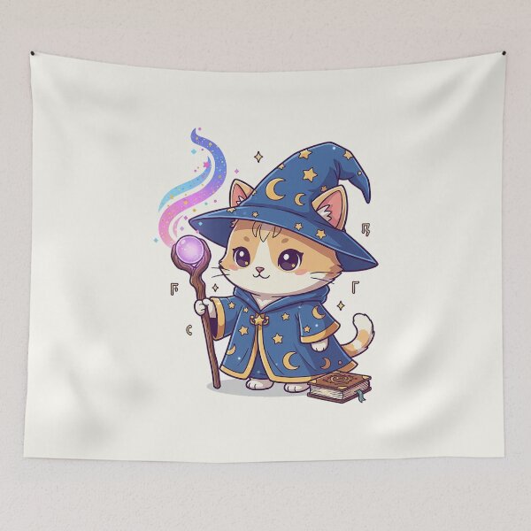 Item preview, Cute Wizard Cat designed and sold by HoopeStylee.