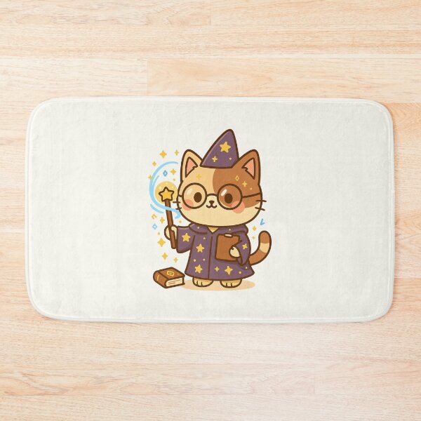 Item preview, Cute Wizard Cat Cartoon designed and sold by HoopeStylee.