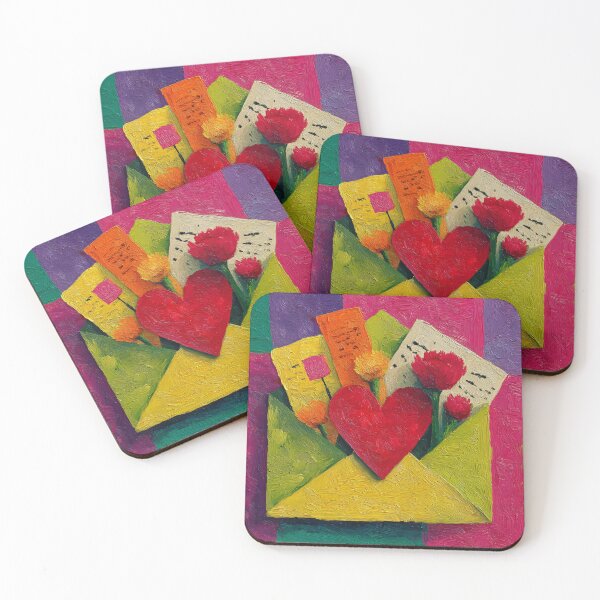 Item preview, Lost Love Letters with Hearts and Flowers: A Vibrant Valentine's Scene Bursting with Passion designed and sold by OlfactoART Studio.