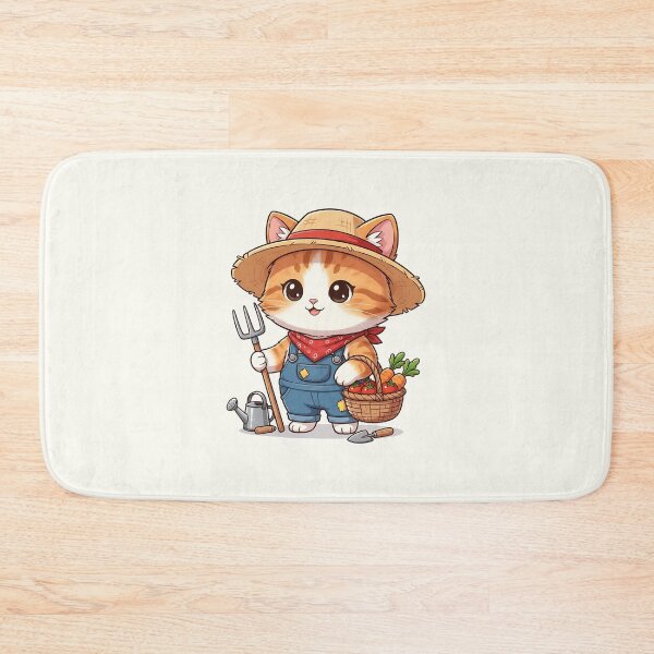 Item preview, Cute Farmer Cat Cartoon designed and sold by HoopeStylee.