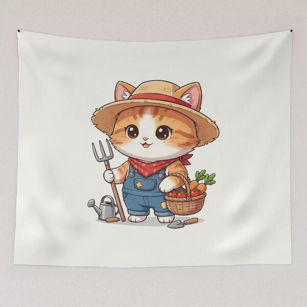 Item preview, Cute Farmer Cat Cartoon designed and sold by HoopeStylee.