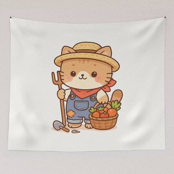 Item preview, Cute Farmer Cat designed and sold by HoopeStylee.