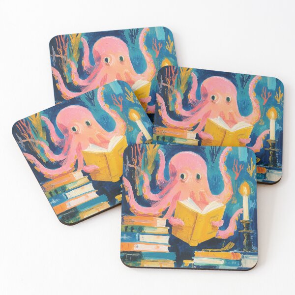 Item preview, Octopus with book and candle designed and sold by ArtHouseNiklas.