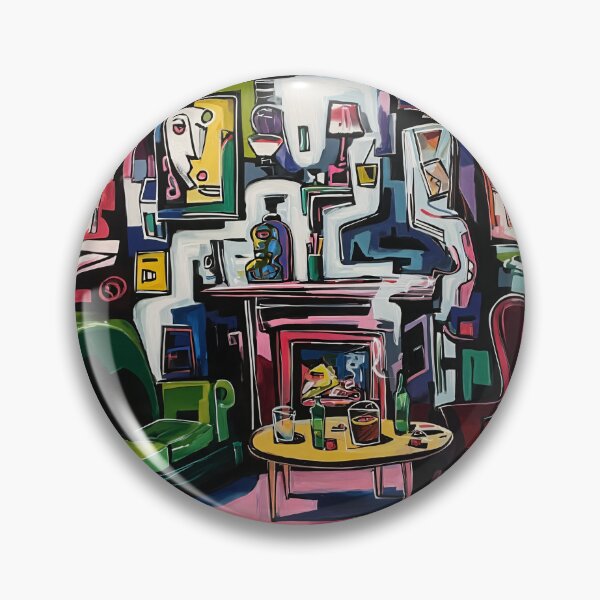Artikelvorschau, Kubistische Zigarrenlounge voller Farben, abstrakter Formen und übertriebener Gestalten entworfen und verkauft von OlfactoART Studio.