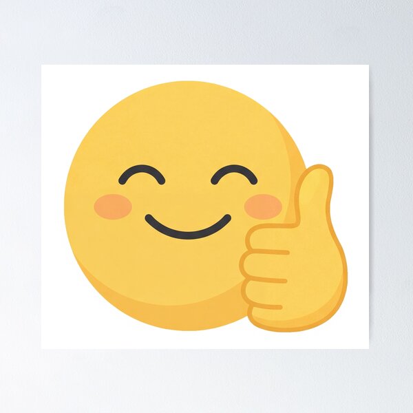 Item preview, Thumbs Up Emoji design in yellow color, smiled designed and sold by GagShots.