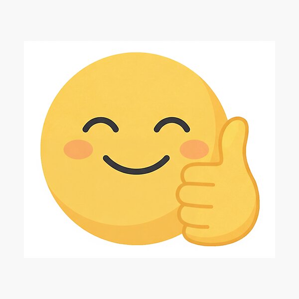 Item preview, Thumbs Up Emoji design in yellow color, smiled designed and sold by GagShots.