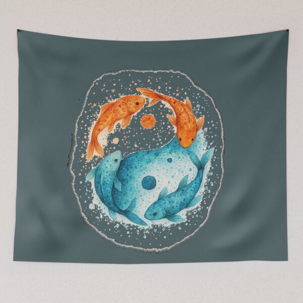 Item preview, Yin Yang Koi Fish T-Shirt – Japanese Watercolor Balanced Energy Art designed and sold by KDesignCrafts.