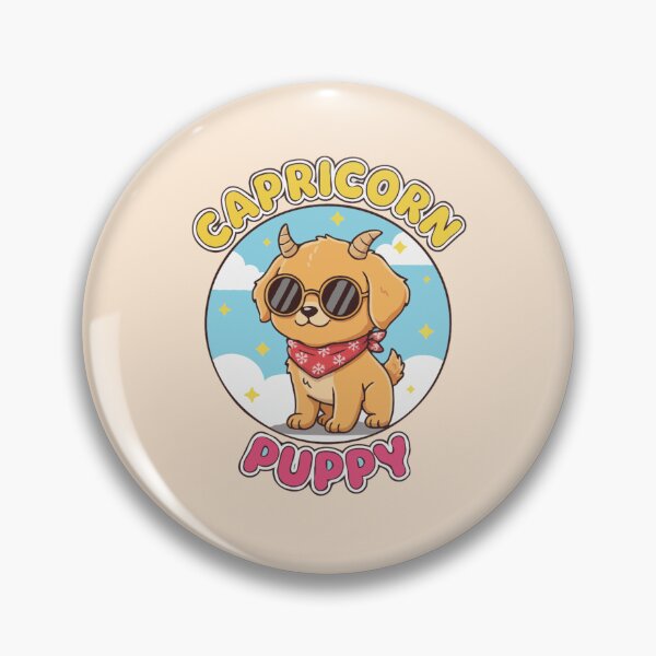 Item preview, Capricorn Puppy Zodiac Cute Golden Retriever Dog Design – Horoscope Art designed and sold by The Real Life Symphony.