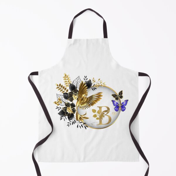 Item preview, “Gold Letter B With Floral Ring, Bird and Butterflies” designed and sold by Aura Design.