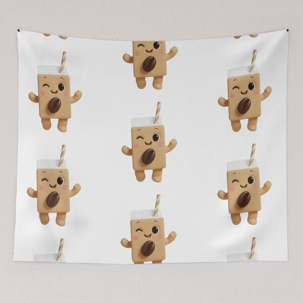 Item preview, Coffee Milk Box – Cute 3D Kawaii Drink Character designed and sold by HNstory.
