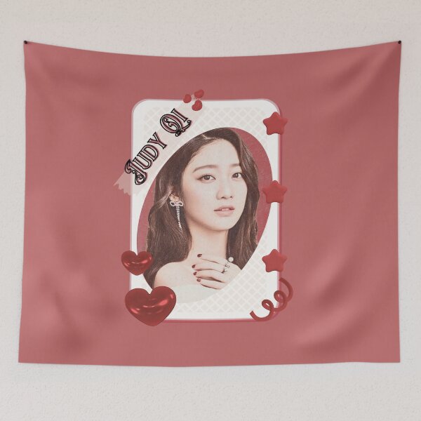 Item preview, Judy Qi – Qi Jing (齐静) Portrait Chinese Actress Art Chinese Celebrity Illustration portrait illustration Red Aesthetic Collage Design designed and sold by AJUNICE STUDIO.